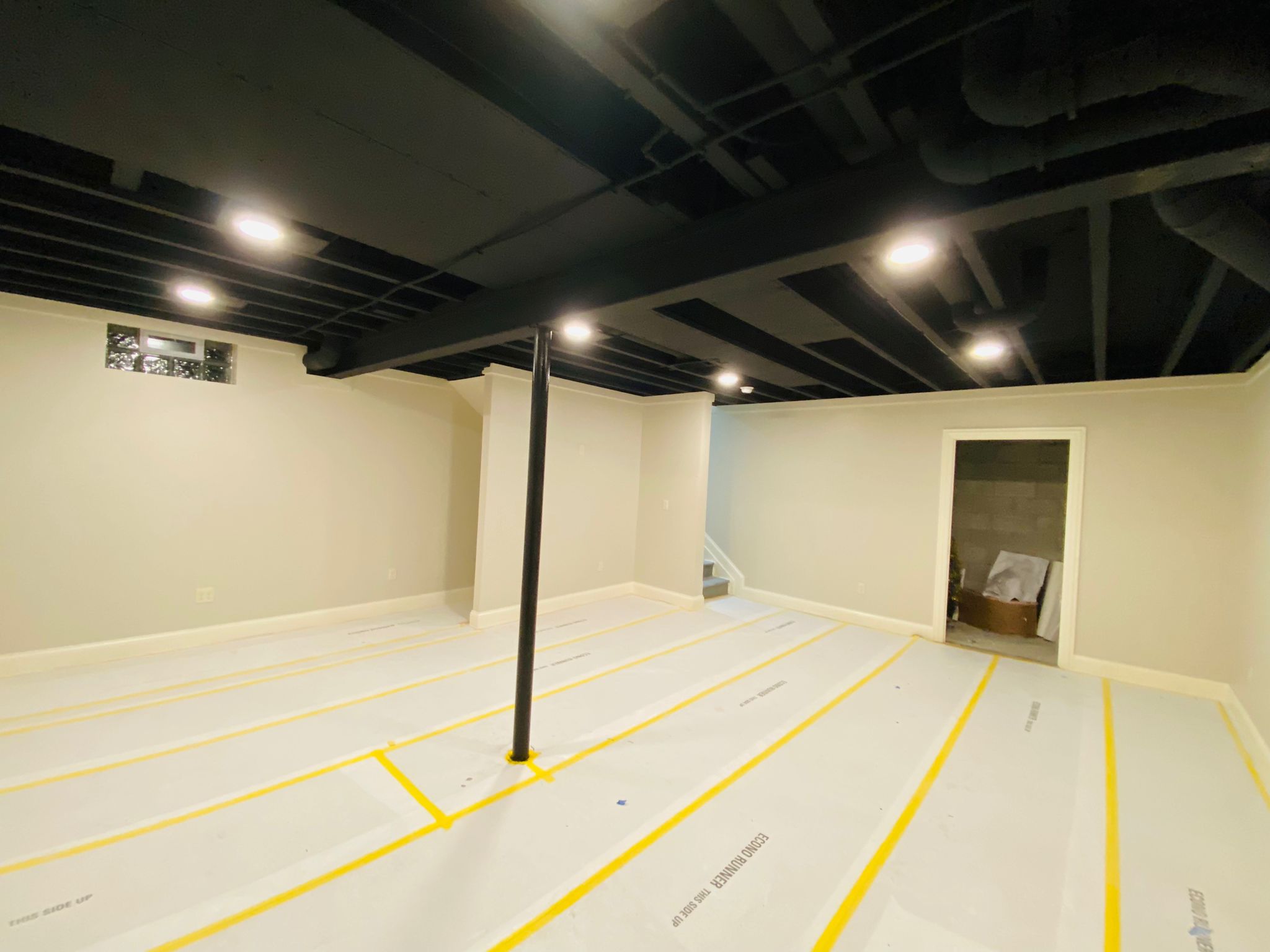 basement interior painting service in Columbus Ohio finished residential basement project