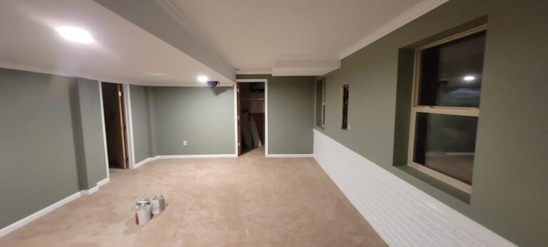 basement interior painting in Hilliard Ohio modern finished space