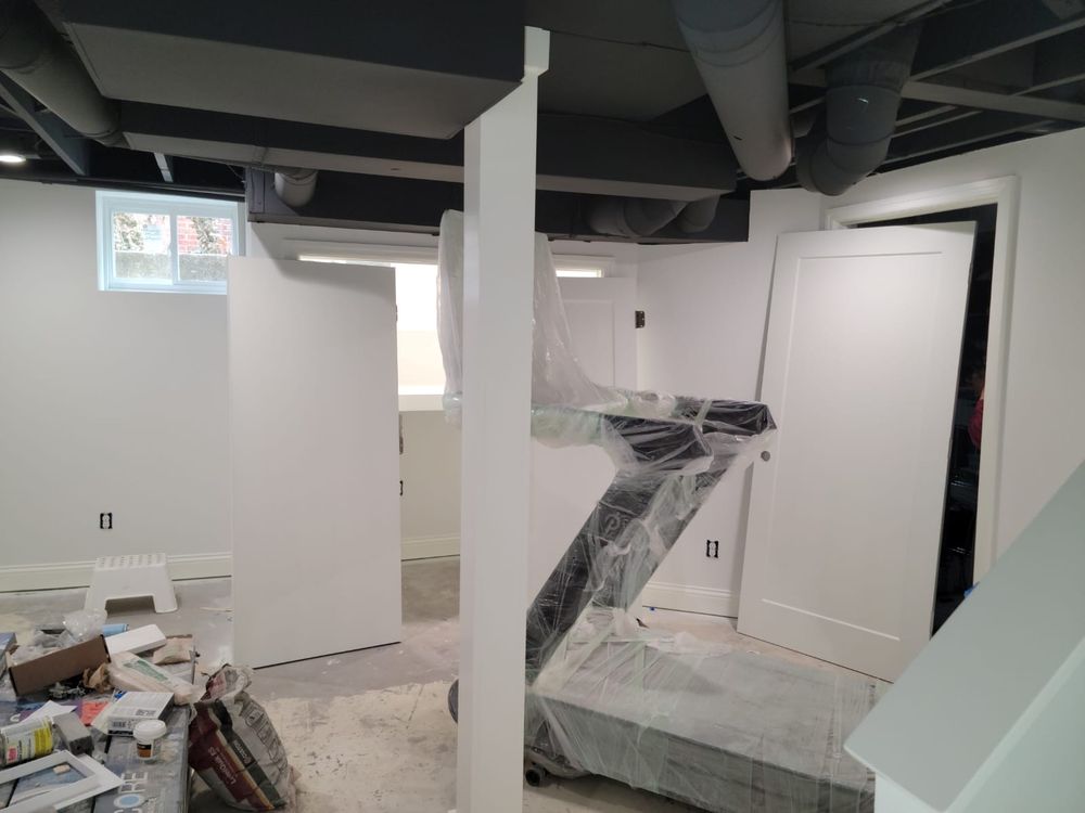 basement renovation and interior painting service in Dublin Ohio residential project