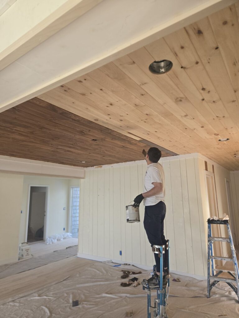 basement ceiling painting project in Columbus Ohio